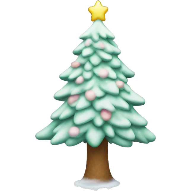 Pastel Christmas tree with snow on it emoji