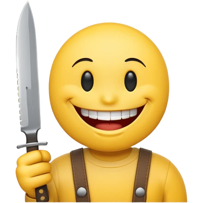 smiley emojie with knife in hand emoji