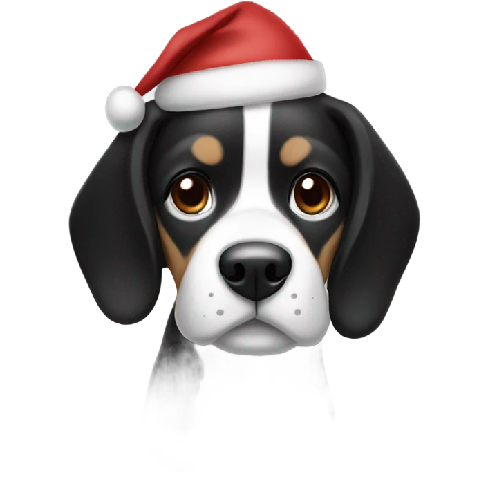 santa black and white beagle dog emoji