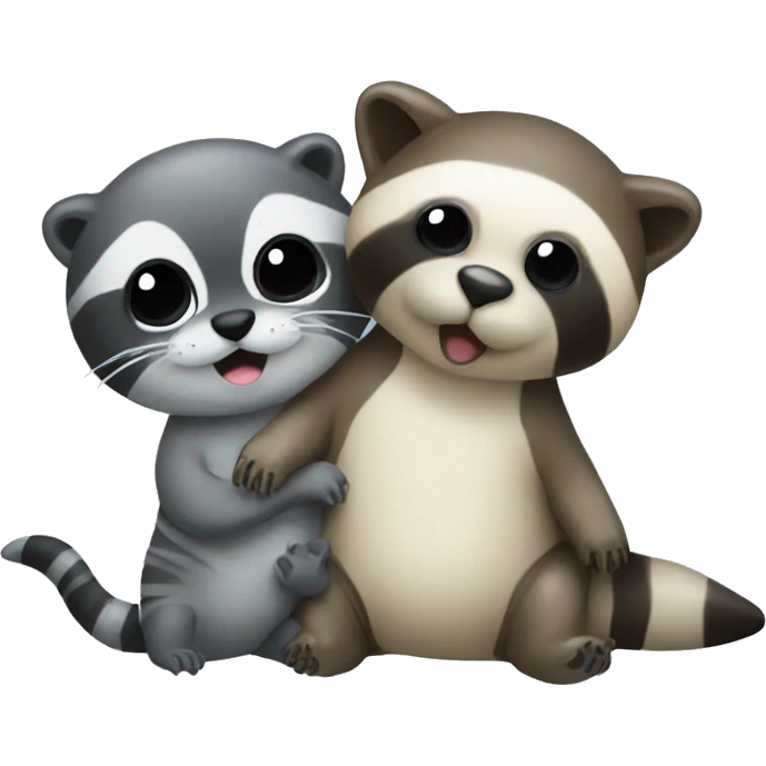 seal baby and raccoon baby  emoji
