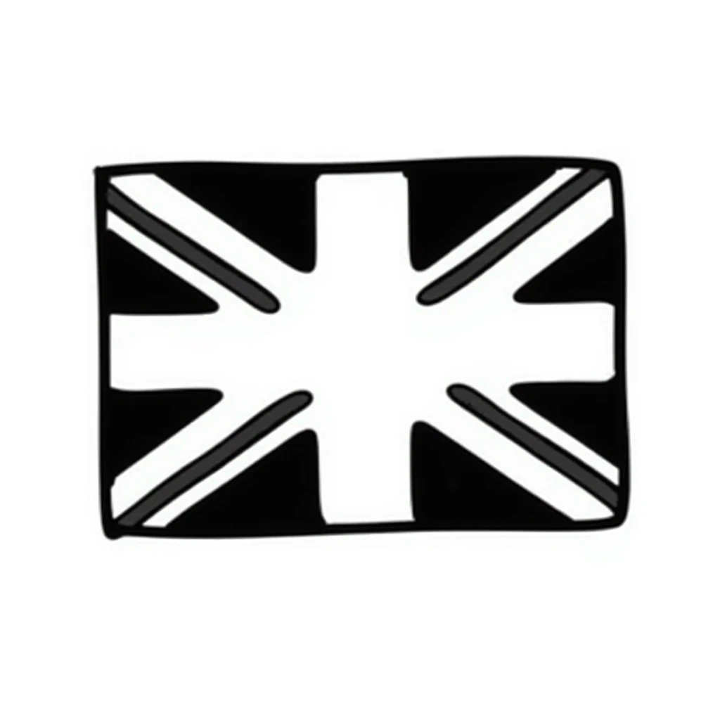 hand-drawn doodle style Union Jack (Great Britain flag) emoji