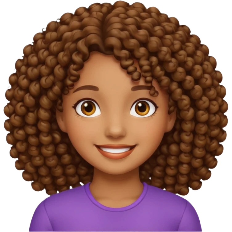 Menina morena cacheada  emoji