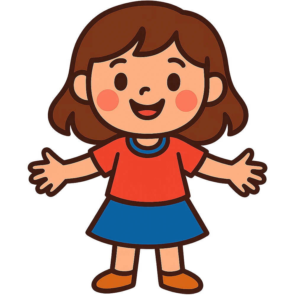 vibrant toon style cute girl with brown hair emoji