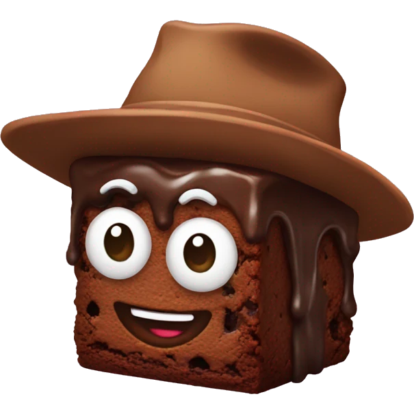 brownie with a hat emoji