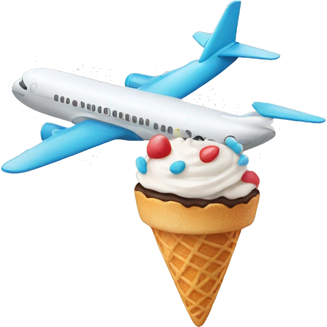 Airplane with icecream emoji
