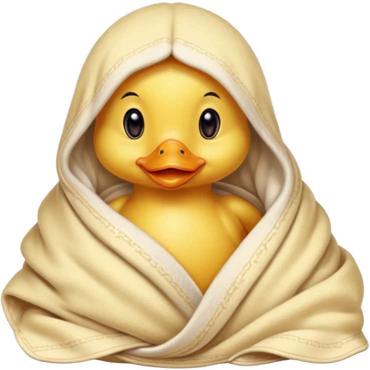 Duckling cozy in blanket emoji