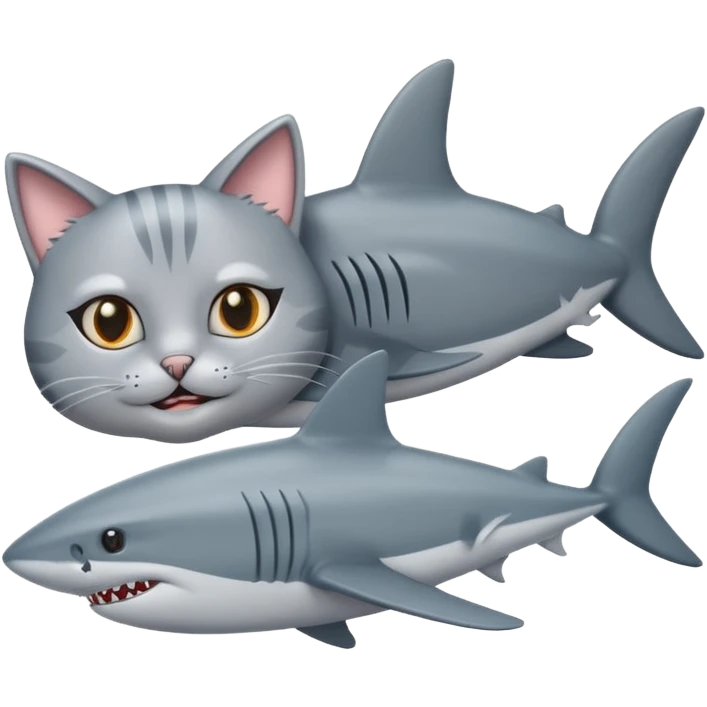 cat and shark emoji