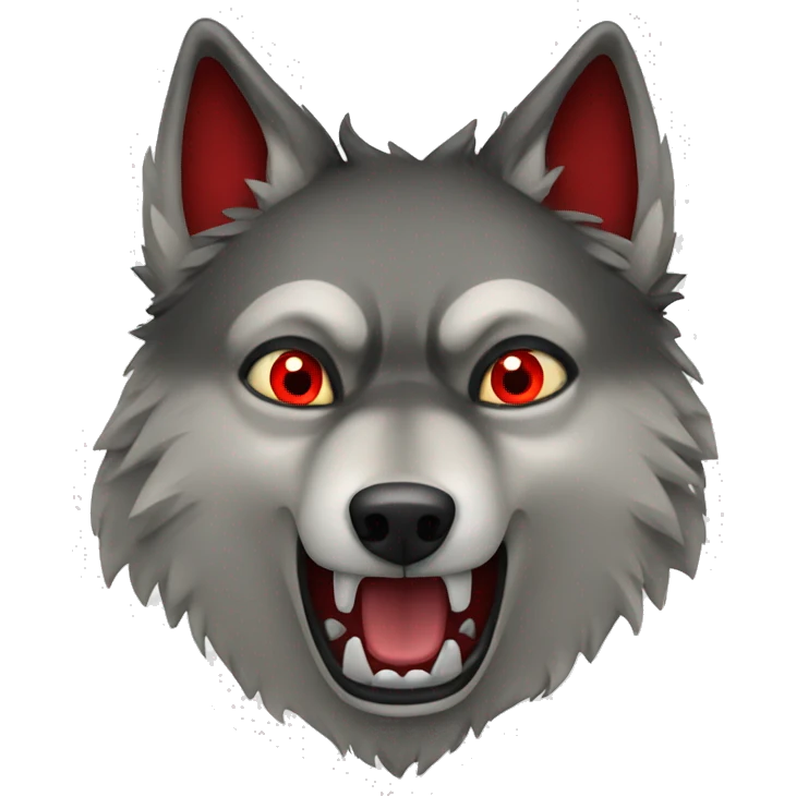 scary wolf with red eyes emoji