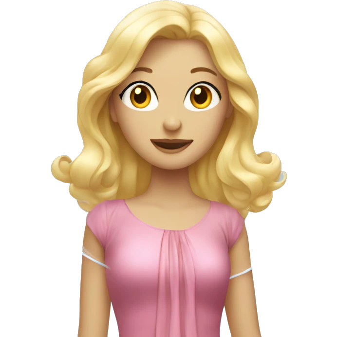 blonde girl in flowing dress in a bubble emoji
