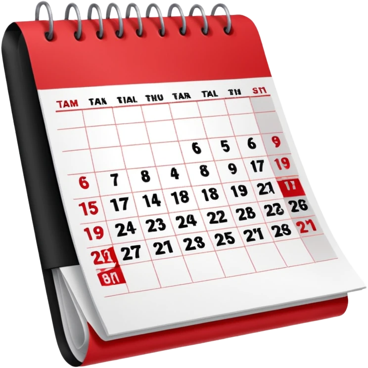 tear-off calendar red and black emoji