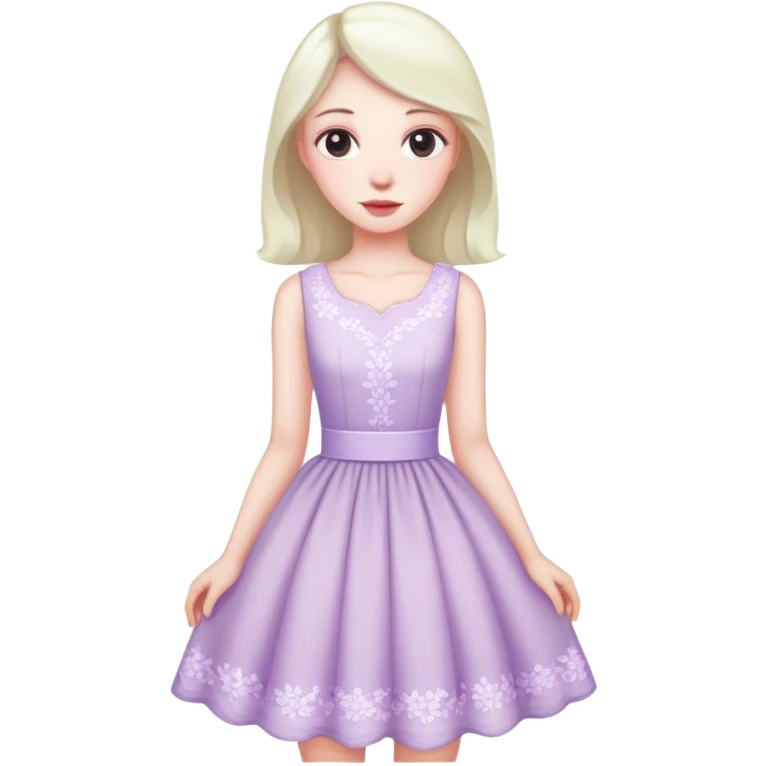 very pale almost white lavender rosy dress emoji