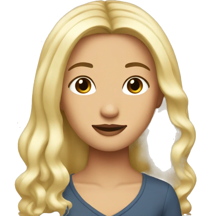 El Fanning with blonde hair and dark regrown roots emoji
