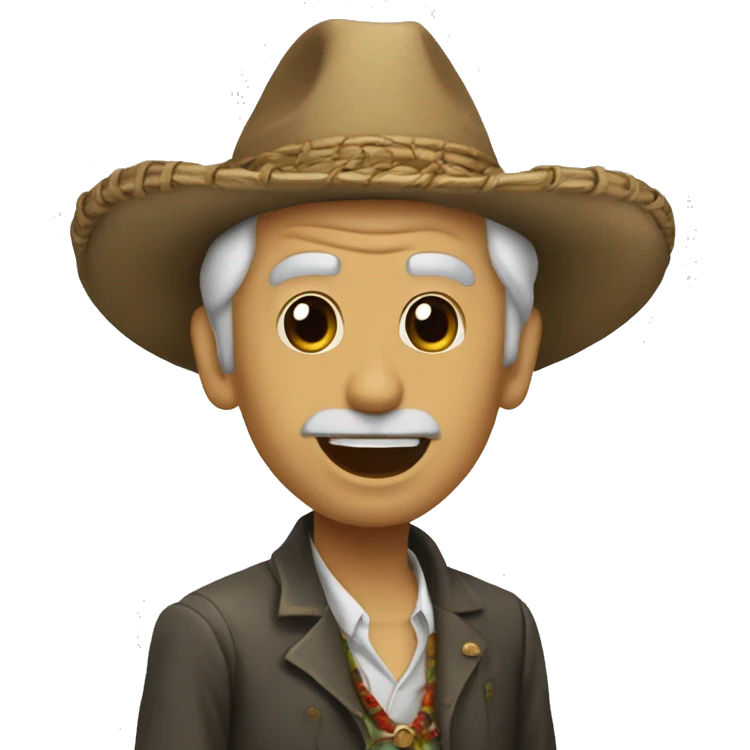 Un duende arriba de un misil emoji