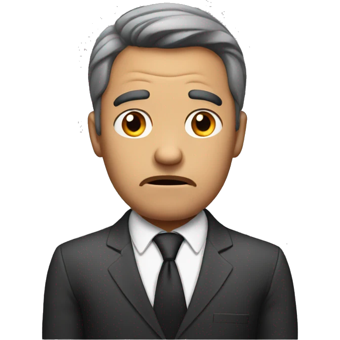 Worried business man emoji