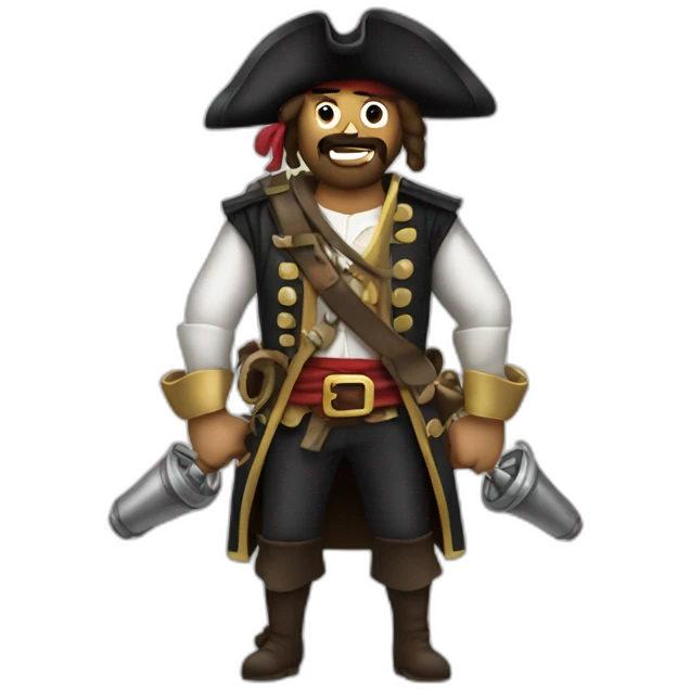 Pirate with cannons for arms emoji
