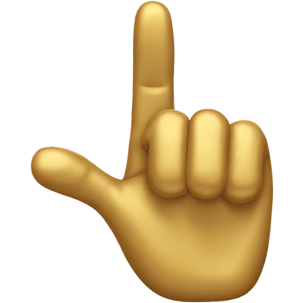 golden hand pointing emoji