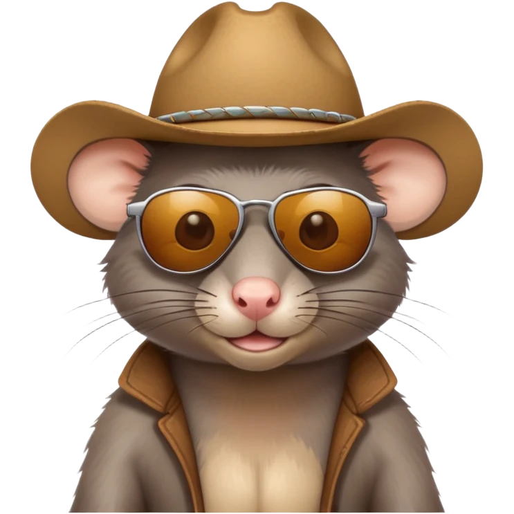 rat wearing a cowboy hat and sunglasses emoji