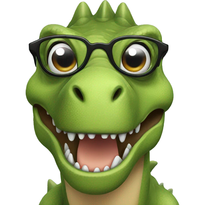 dinosaur with glasses emoji