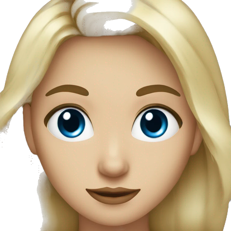 rubia oscura ojos azules emoji