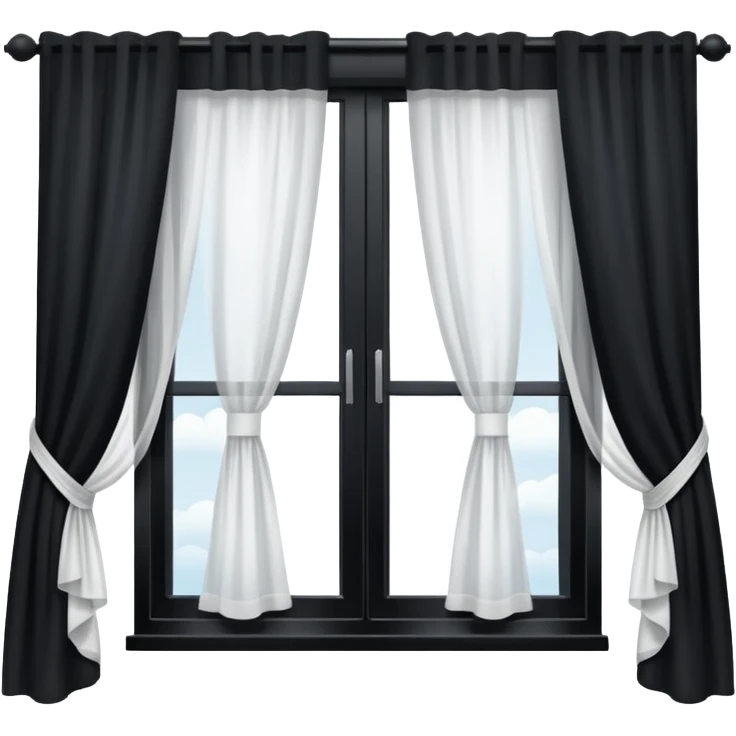 Открытое окно со шторами  emoji