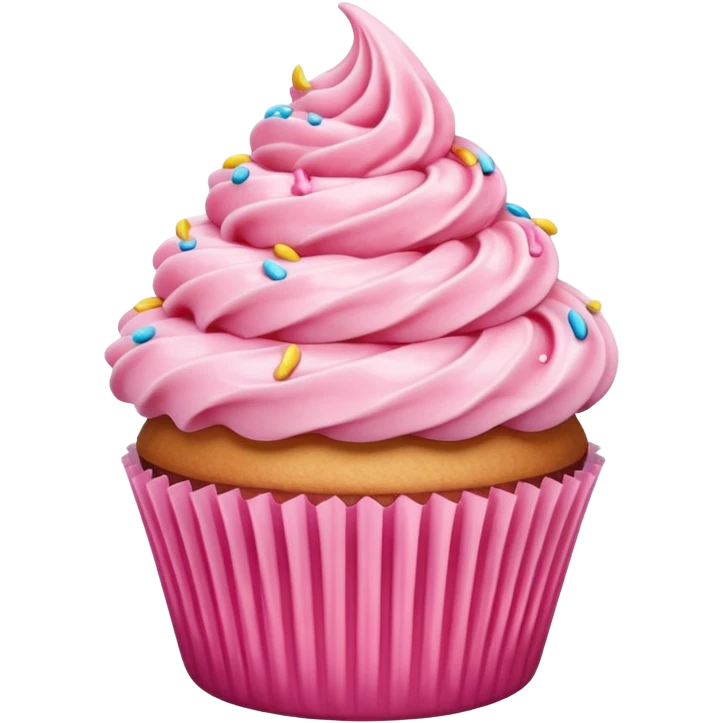 Cupcake with pink icing emoji