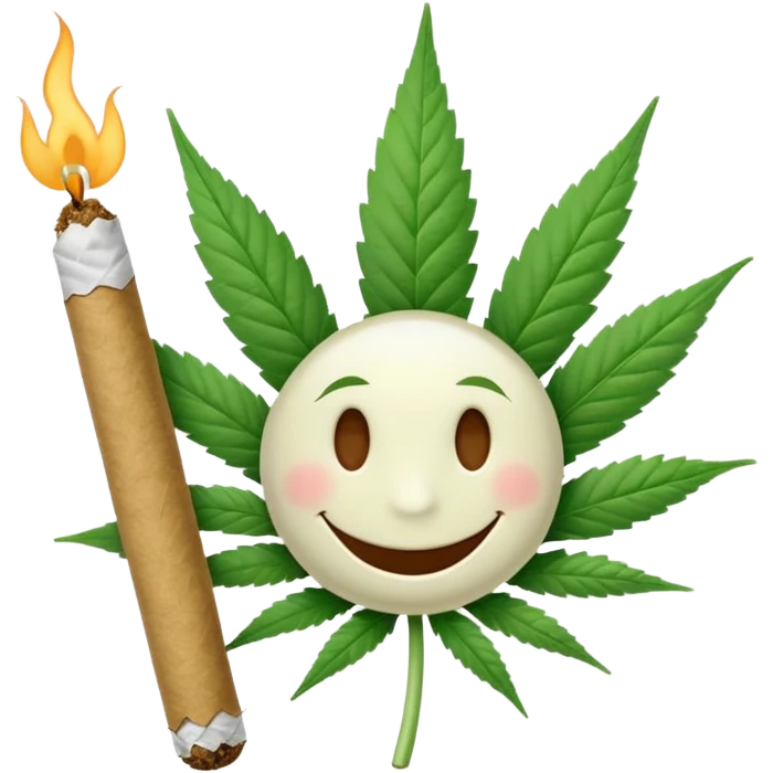 a joint with a happy face emoji