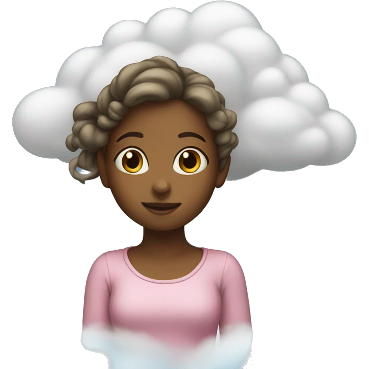 Girl on cloud emoji
