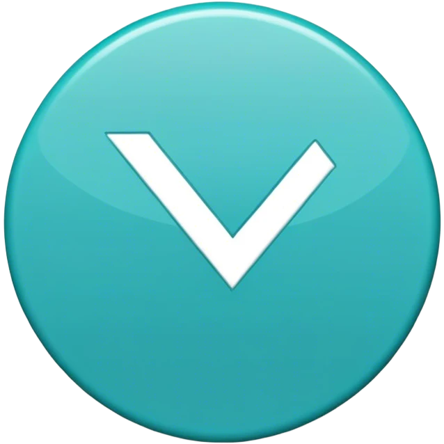 Teal Blue Circle With Checkmark In Center  emoji