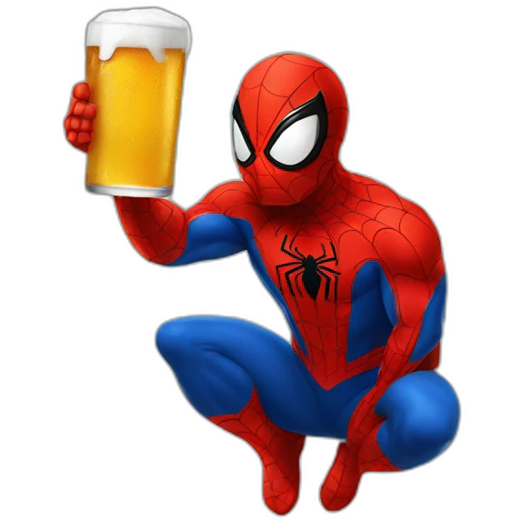 spider man drink a beer emoji