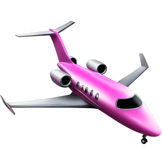 private jet sparkly pink emoji