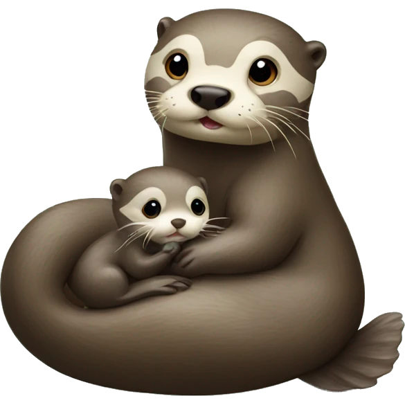 Otter and baby otter emoji