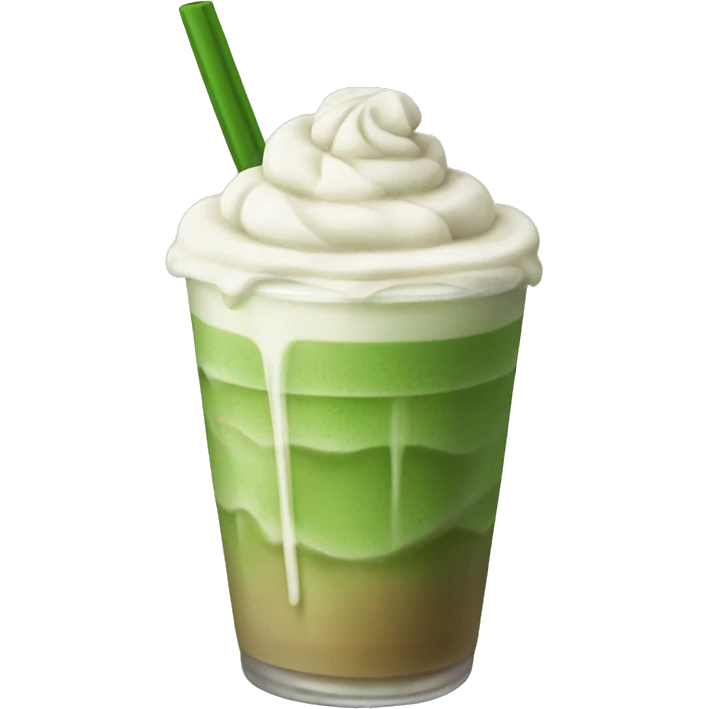 iced matcha latte with sweet cream cold foam emoji