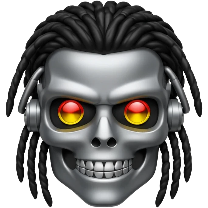 smiling black rasta terminator silver emoji