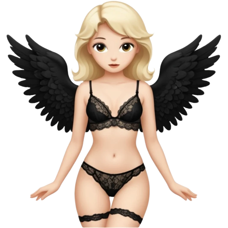 Ангел в нижнем белье в похотливой позе emoji
