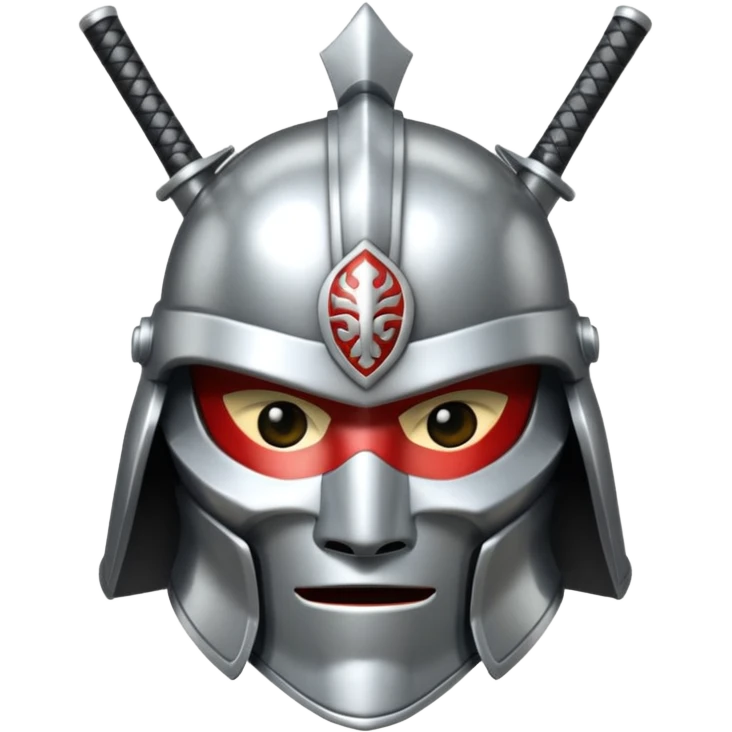 silver samurai helmet emoji