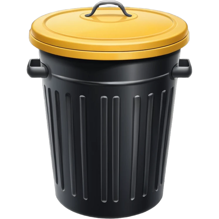 Black trash can with opened lid emoji
