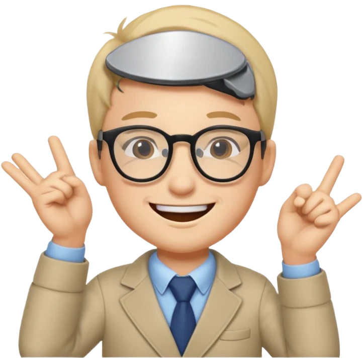 祝賀成功 by Cute招sir (with glasses)（casual wear) emoji