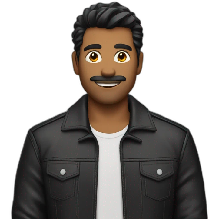 vinay in leather jacket emoji