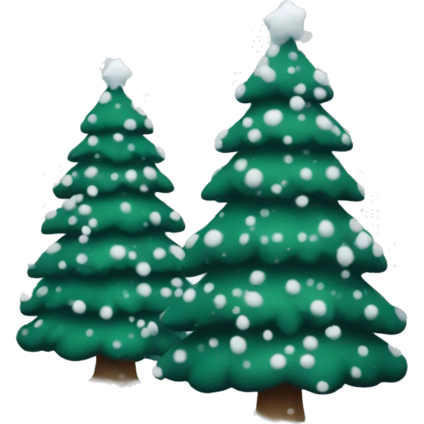 dark green christmas tree with snow on ot emoji
