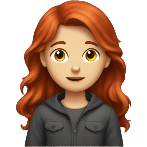 red headed boy inlove with brown haired girl  emoji