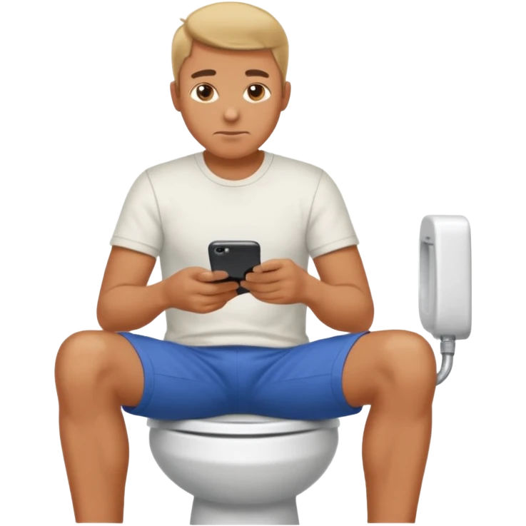 Man on toilet playing on phone emoji