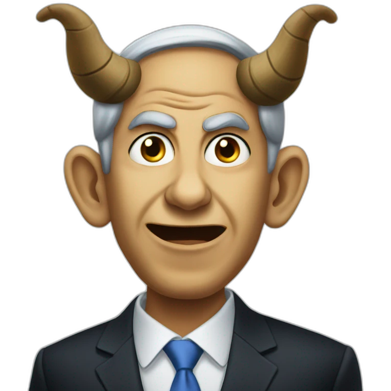 Horned Bibi Netanyahu scary emoji