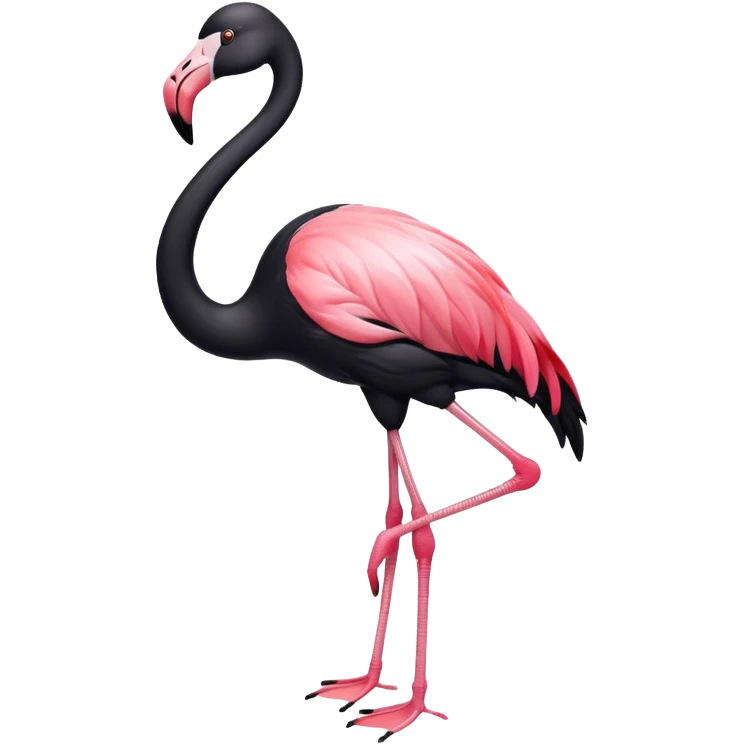 Black flamingo emoji