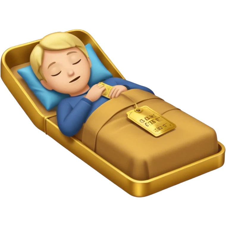 emoji of a person sleeping while a floating opportunity like a golden ticket drifts away with transparent background alpha channel emoji