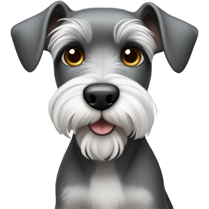Mini schnauzer mix with a raterrier emoji