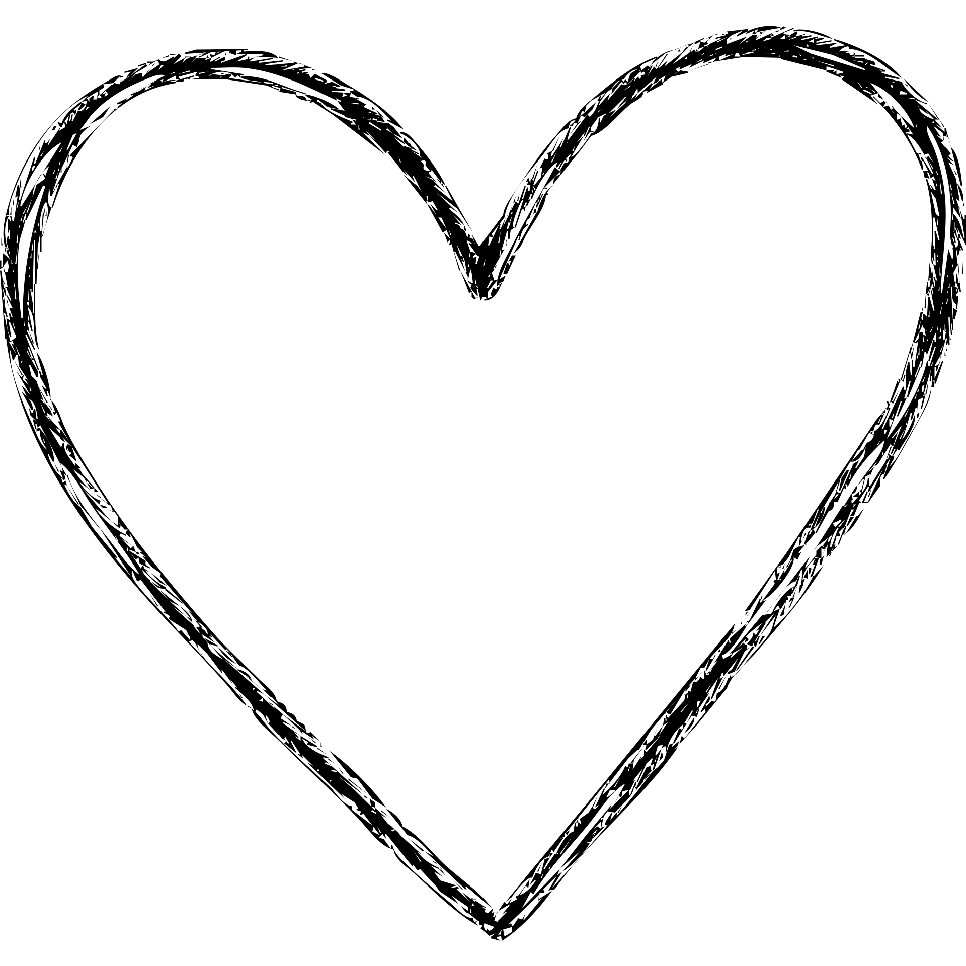 hand drawn outlined heart icon emoji