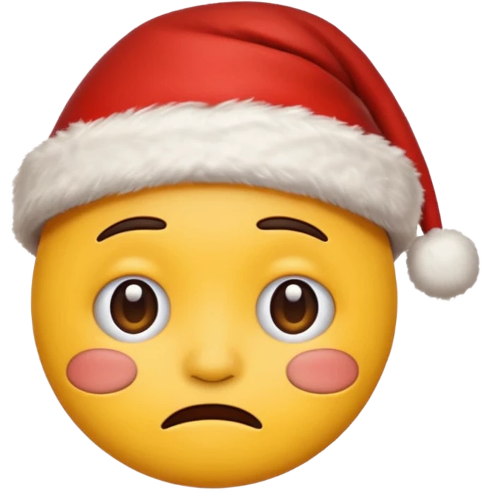 exhausted emoji with a christmas hat emoji