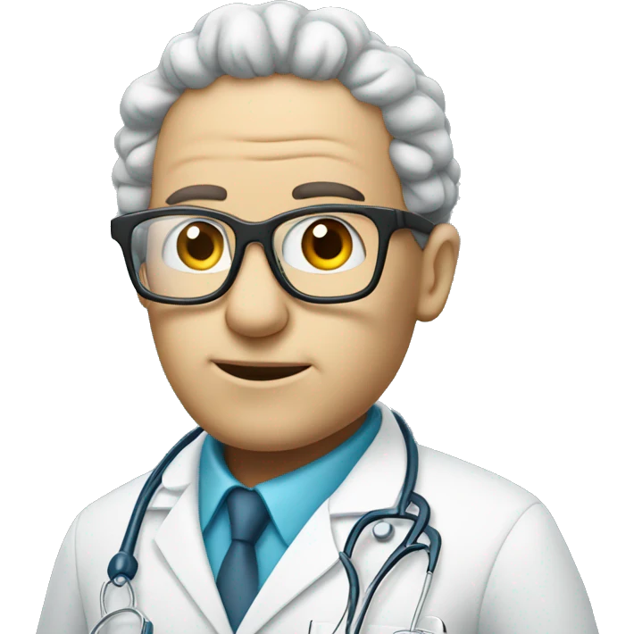 a brain being a doctor with glasses emoji
