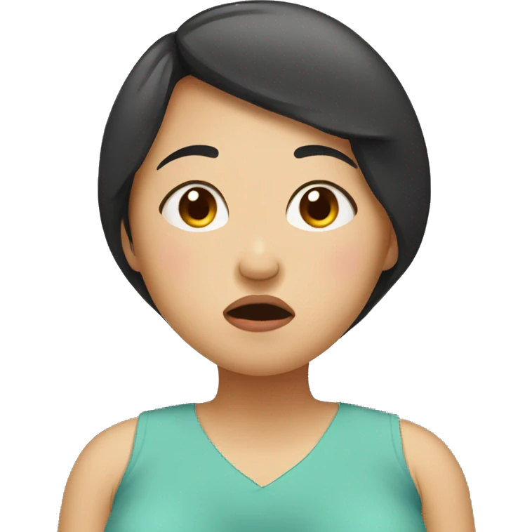 Pregnant Asian woman keeps her mouth shut emoji
