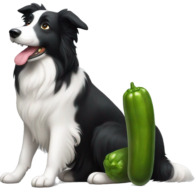 Border collie and pickle emoji